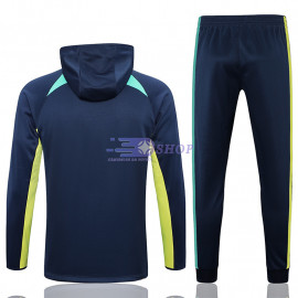 Chaqueta Con Capucha Brasil Azul Marino 2023 - Camisetasdefutbolshop