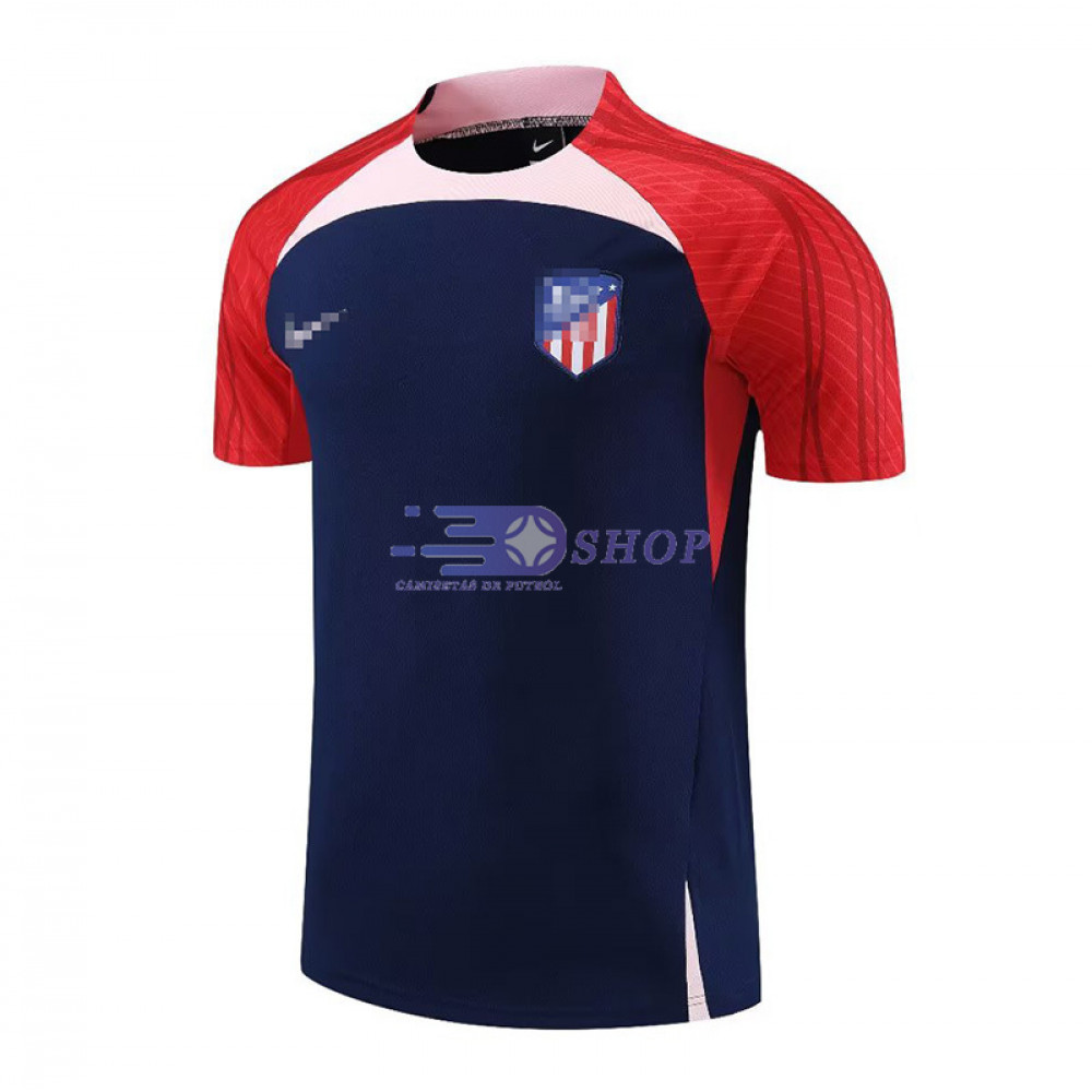 melón Macadán Muscular Camiseta de Entrenamiento Atlético de Madrid Rojo/Azul Marino 2023/2024 -  Camisetasdefutbolshop