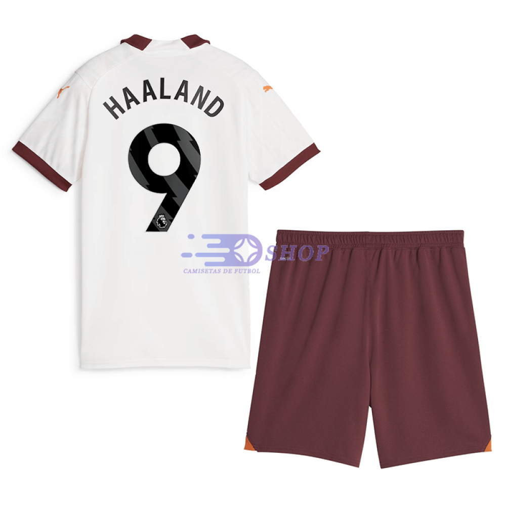 Camiseta Haaland 9 Manchester City Primera Equipación 2022/2023 Niño Kit -  Camisetasdefutbolshop