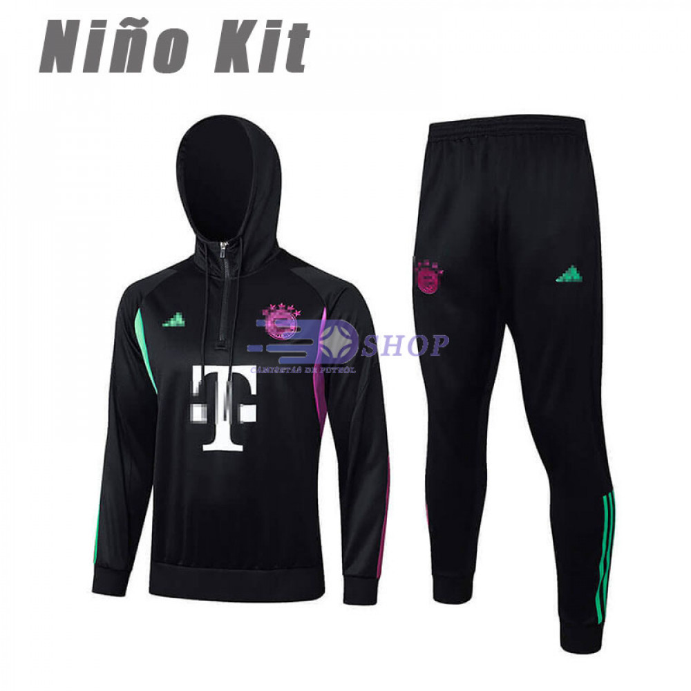 Sudadera de Entrenamiento Real Madrid Negro 2023/2024 Niño Kit