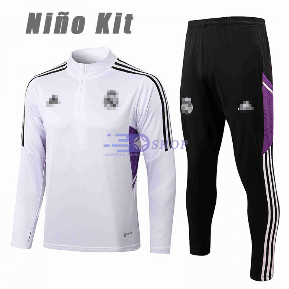 Sudadera De Entrenamiento Real Madrid 2022/2023 Niño Kit Púrpura -  Camisetasdefutbolshop